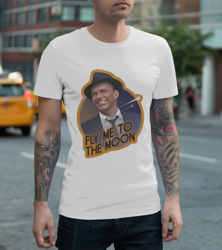 Frank Sinatra Fly Me To The Moon Vintage Iconic Singer T-Shirt