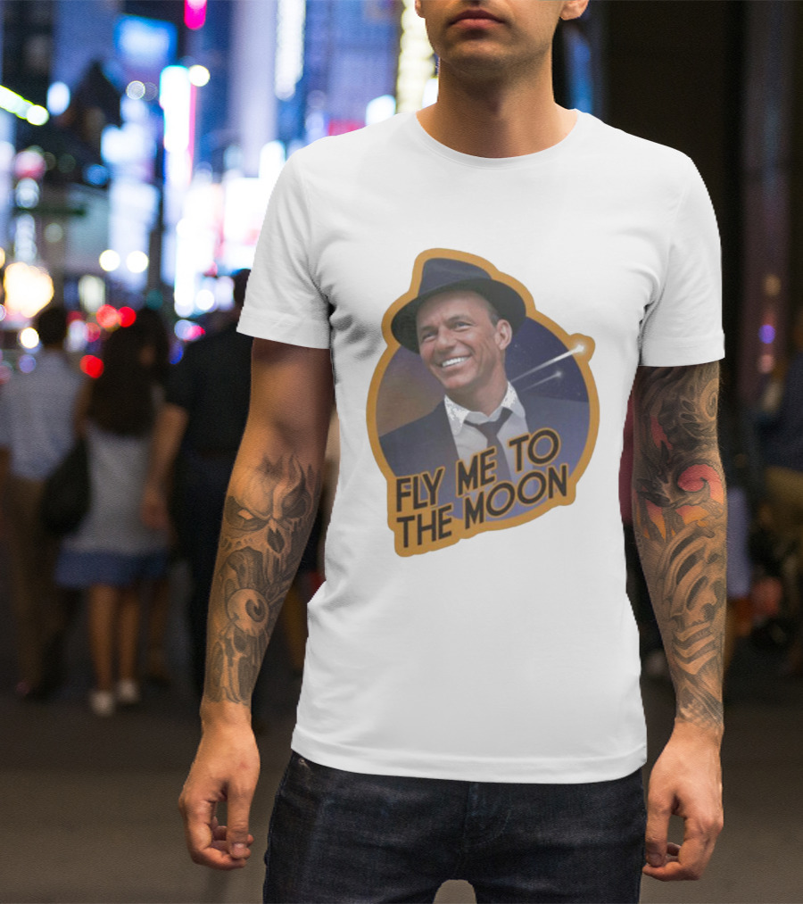 Frank Sinatra Fly Me To The Moon Vintage Iconic Singer T-Shirt