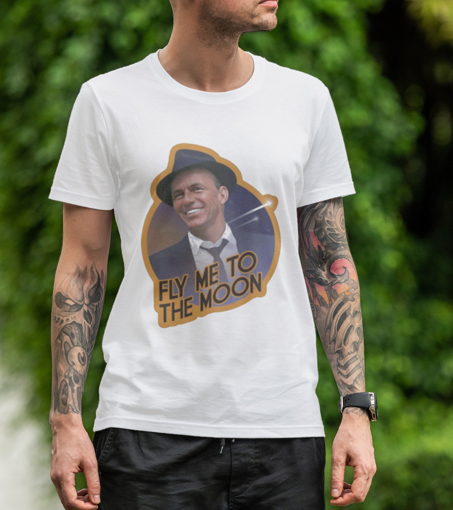 Frank Sinatra Fly Me To The Moon Vintage Iconic Singer T-Shirt