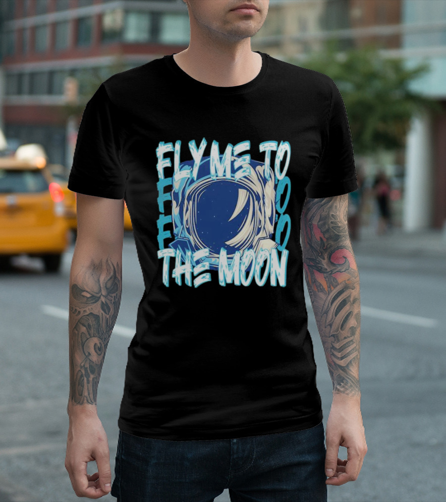 Fly Me To The Moon Astronaut Helmet Sky Stars T-Shirt