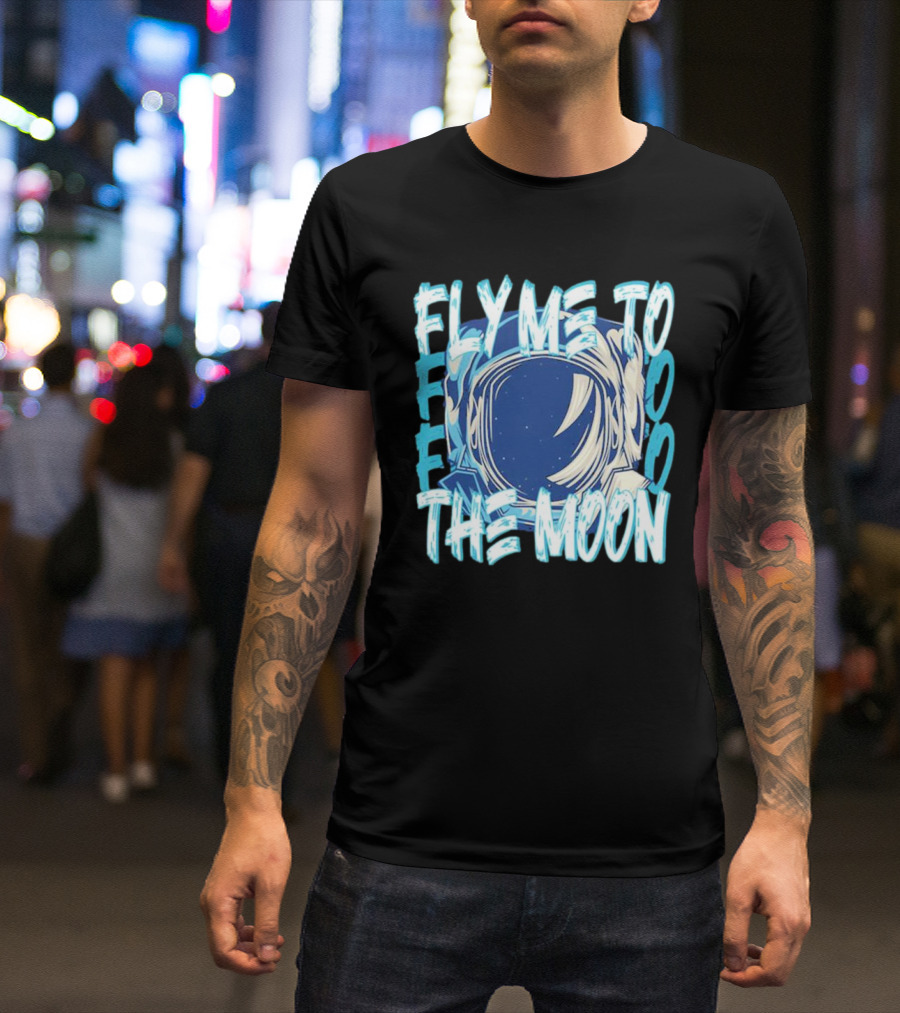 Fly Me To The Moon Astronaut Helmet Sky Stars T-Shirt