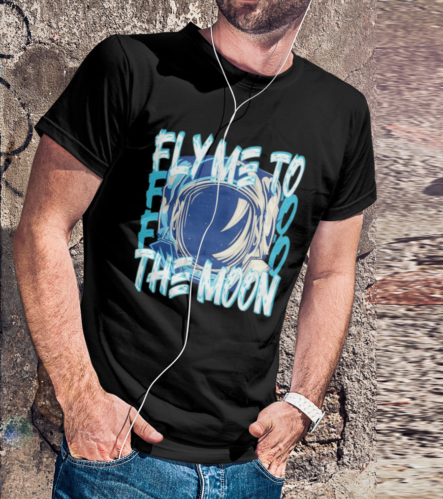 Fly Me To The Moon Astronaut Helmet Sky Stars T-Shirt