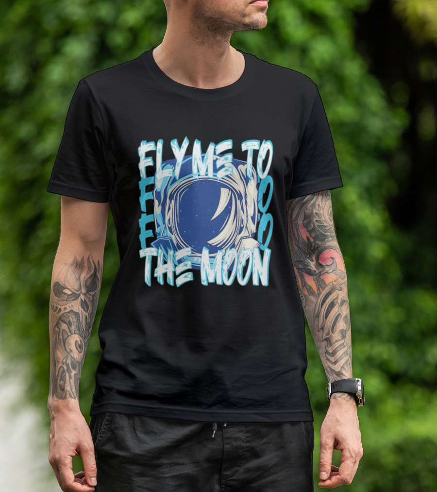 Fly Me To The Moon Astronaut Helmet Sky Stars T-Shirt