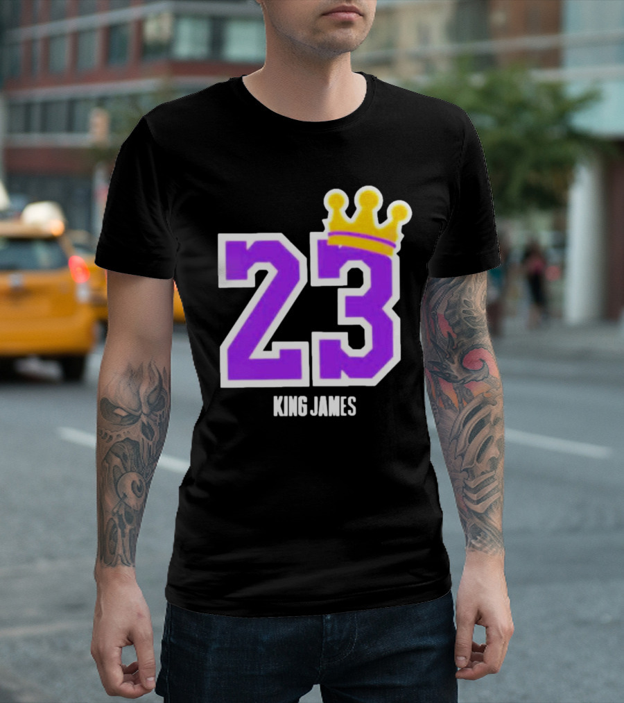 King Lebron James 23 Purple Crown La Lakers T-Shirt