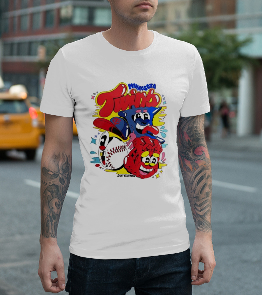 Minnesota Twins Evan Weselmann Baseball Mascots T-Shirt