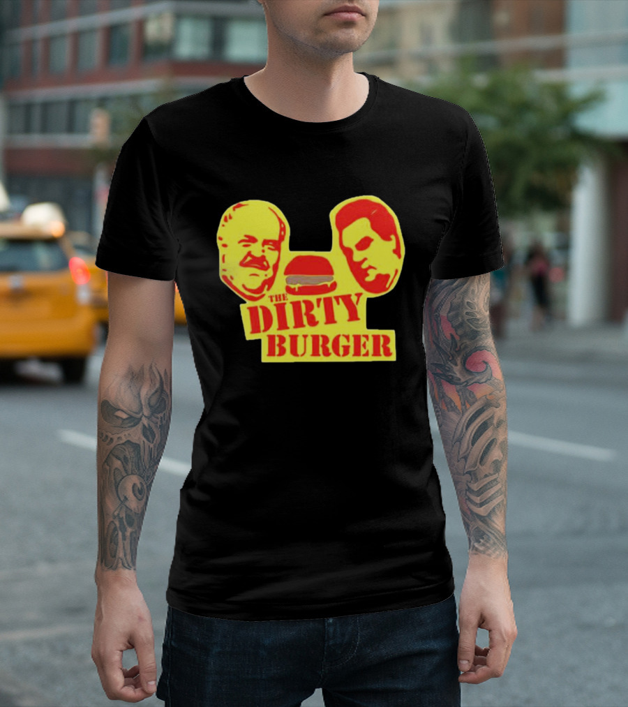 THE DIRTY BURGER Faces and Burger T-Shirt