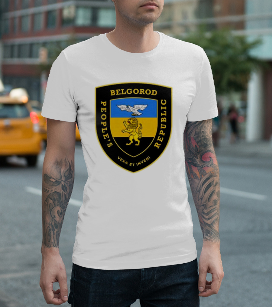 Saint Javelin Belgorod People’s Republic Vexa Et Inveni Lion And Eagle Crest T-Shirt