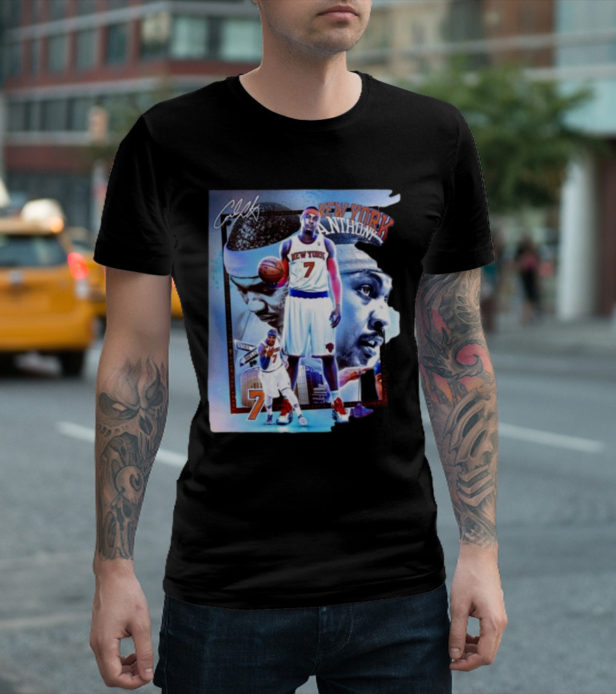 New York Anthow 7 Basketball Legend Collage T-Shirt