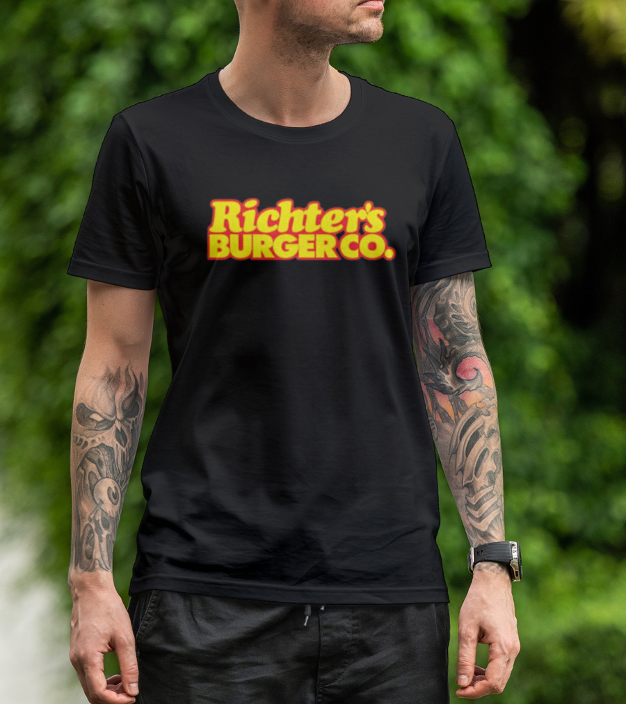 Richter’s Burger Co Classic Logo Yellow And Red T-Shirt