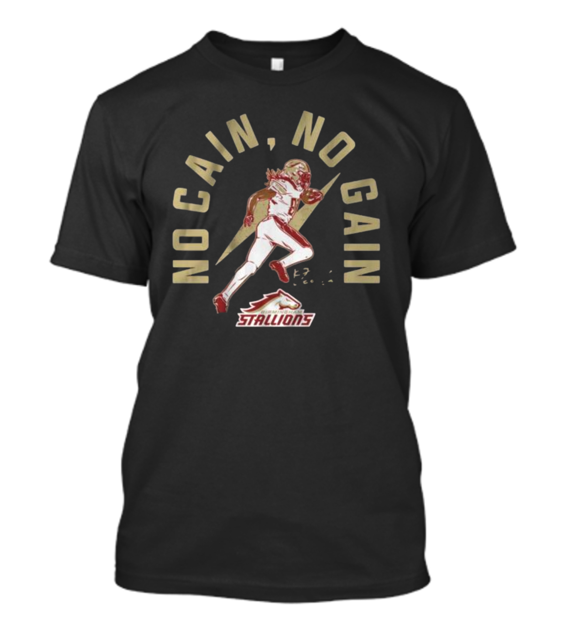Birmingham Stallions No Cain No Gain Deon Cain USFL T-Shirt