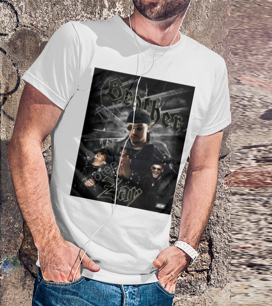Brother Zay AEW Theme With Three Images And Dramatic Shattered Glass Background T-Shirt