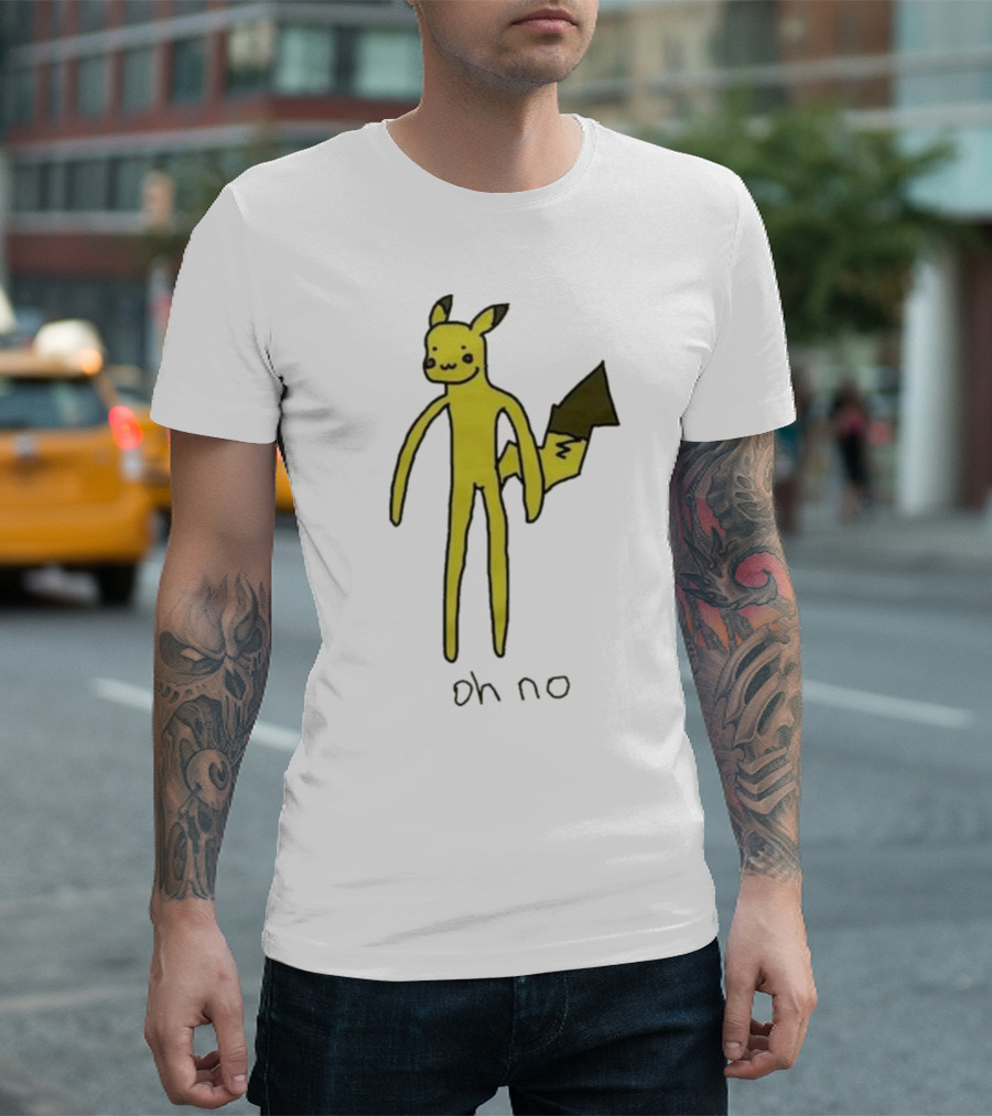 Pikachu Oh No Meme Long Limbed Yellow Character T-Shirt