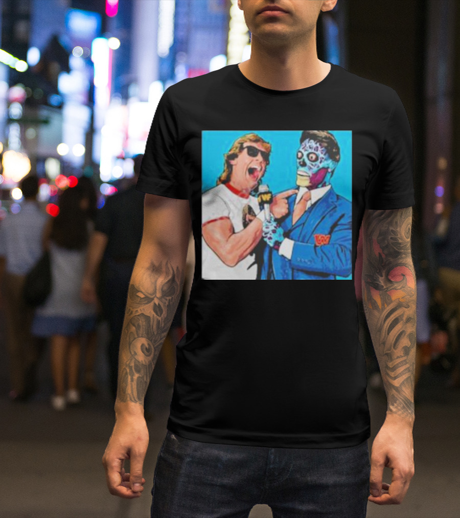 SquaredCircle They Live Wrestling Parody Comic T-Shirt