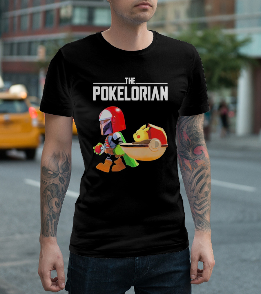 THE POKELORIAN Pikachu Yoda Parody Pop Culture Crossover T-Shirt