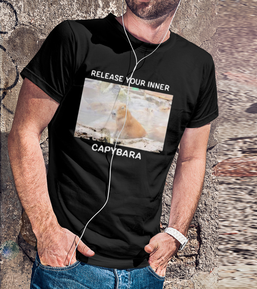 Gaijin Mommy Relaxation Vibes Release Your Inner Capybara Hot Springs T-Shirt