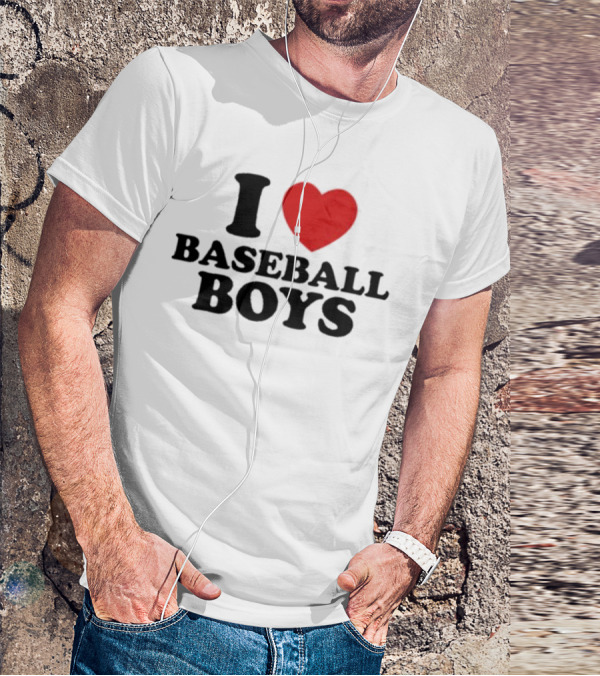 I Love Heart Baseball Boys T-Shirt