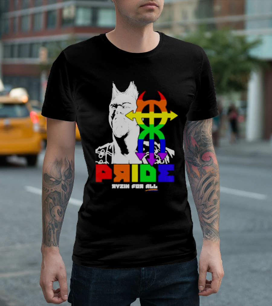 Pride Ryzin for All Rainbow Symbol with Warrior T-Shirt