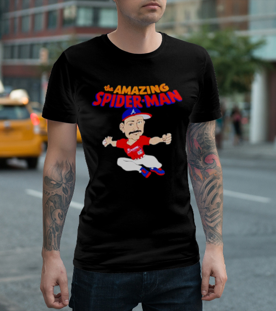 Spencer Strider Atlanta Braves the Amazing Spider-Man Baseball Fusion T-Shirt