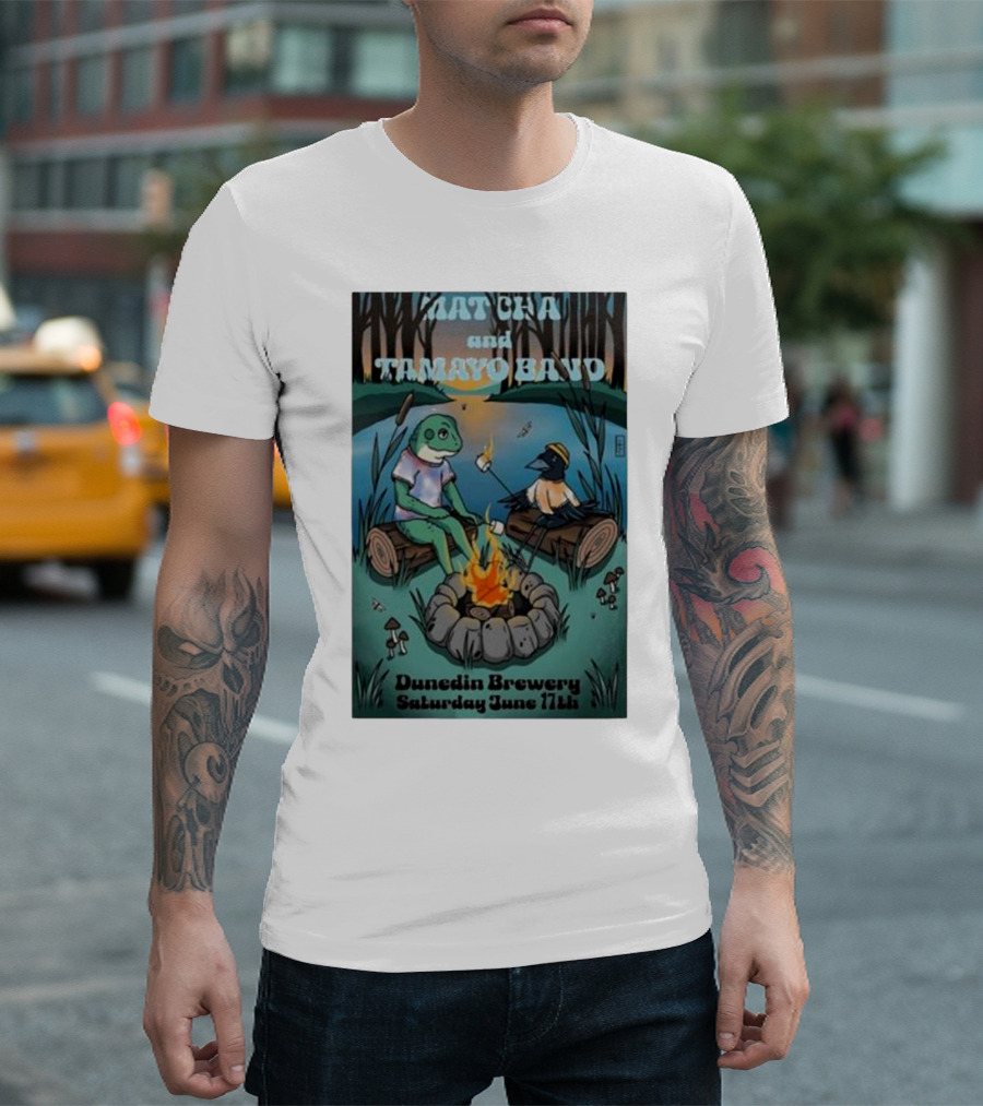 Matcha And Tamayo Band Campfire Dunedin Brewery Saturday June 17th T-Shirt
