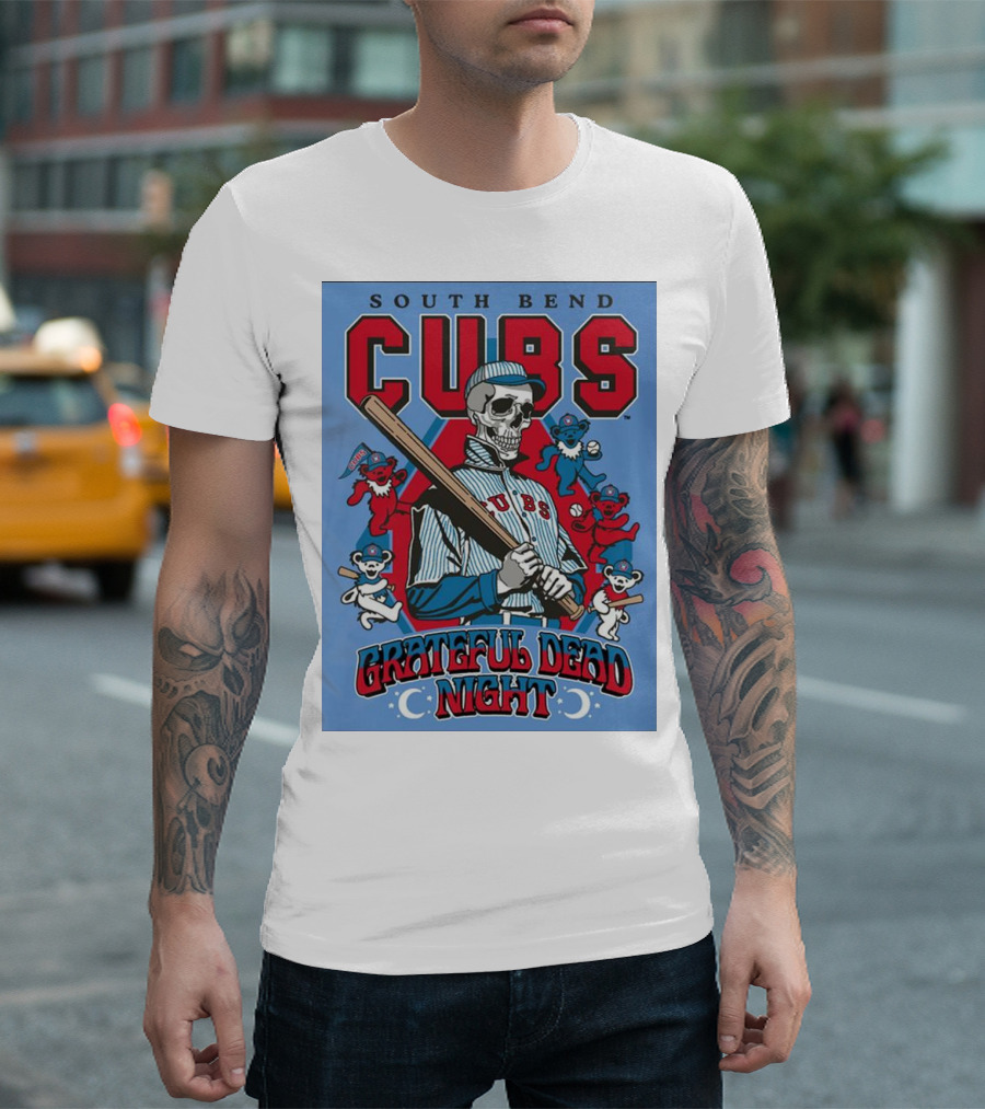 South Bend Cubs Grateful Dead Night Skeleton And Dancing Bears T-Shirt