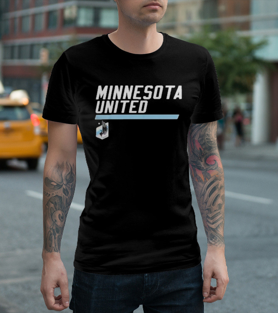 Minnesota United FC Logo with Blue Slant and Text T-Shirt