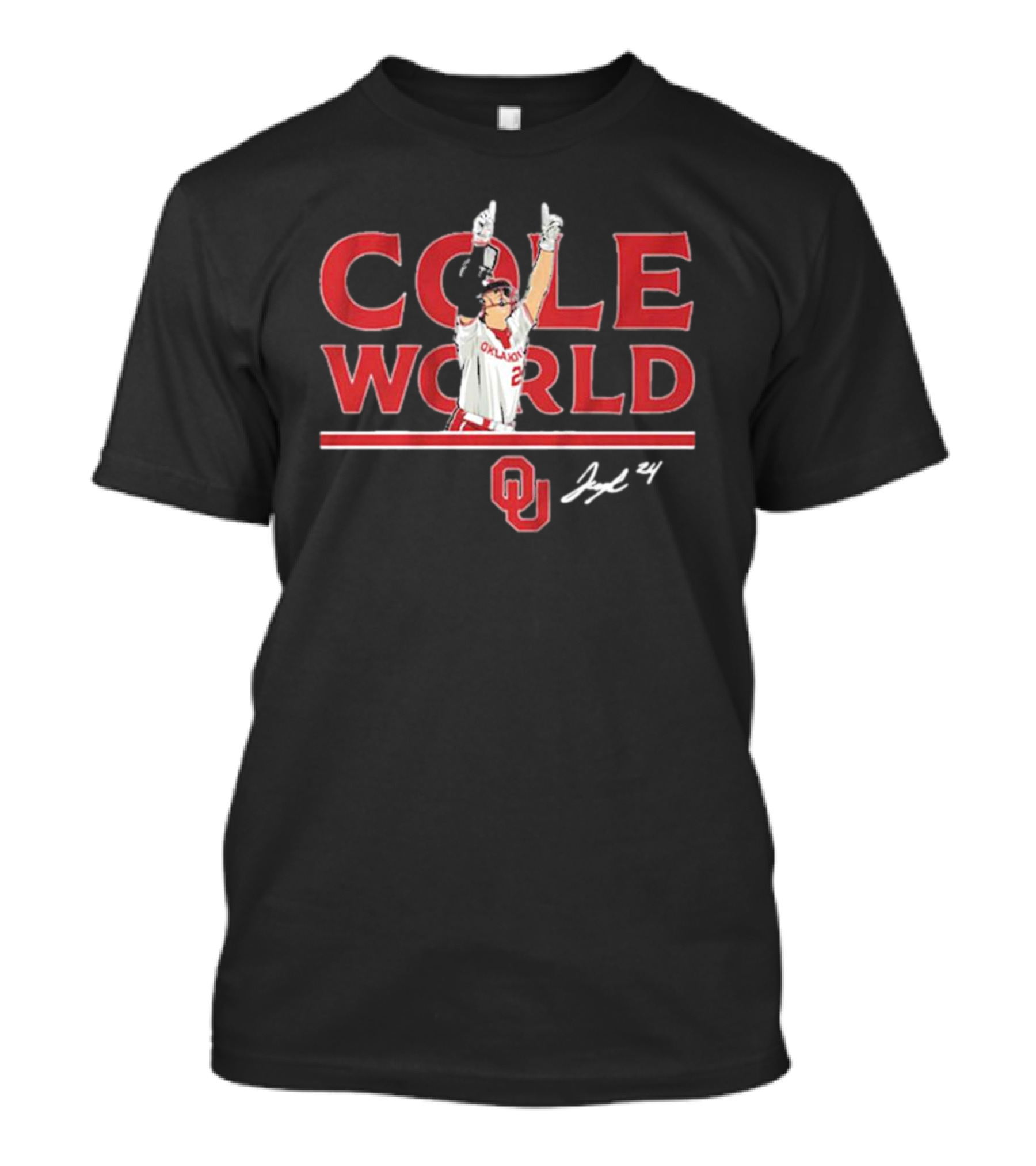 Oklahoma Softball Cole World Jayda Coleman OU Signature 24 T-Shirt
