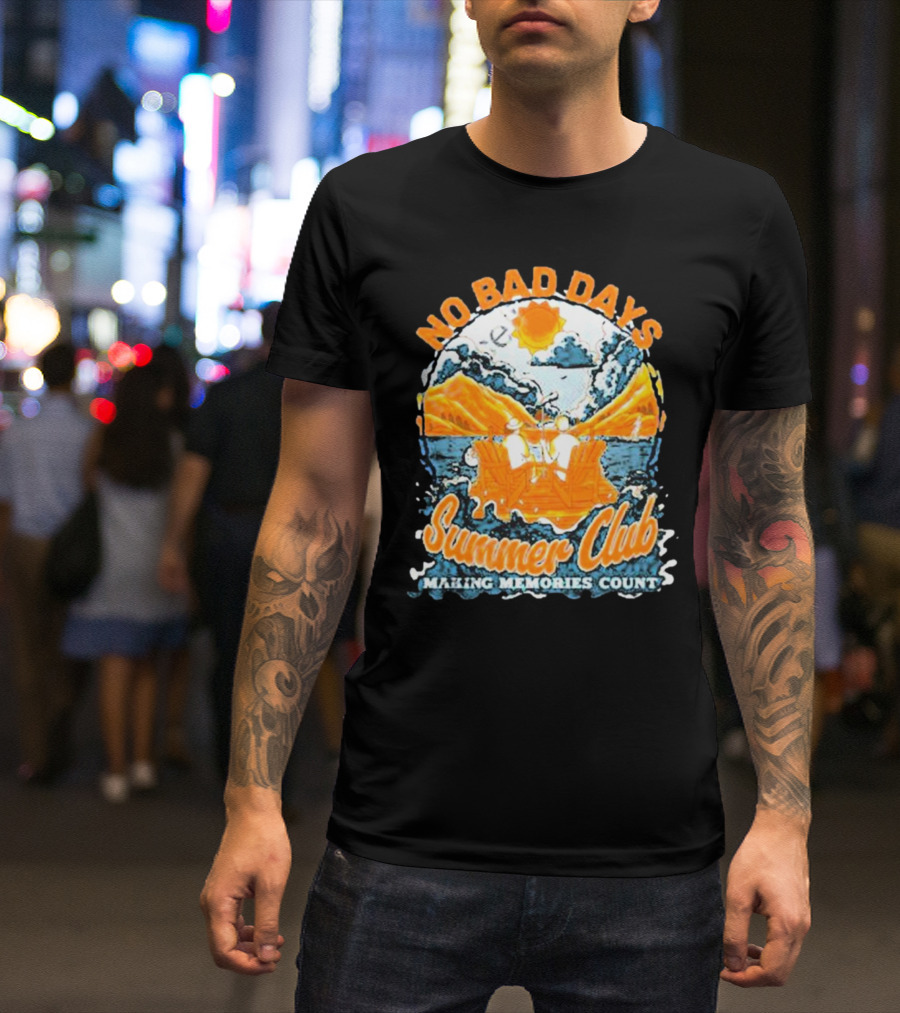 The Hockey Guys No Bad Days Summer Club Making Memories Count Adirondack Lakeside Scene T-Shirt