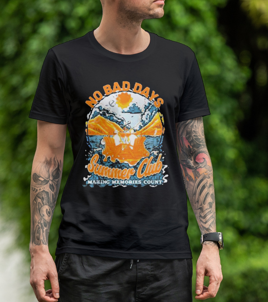 The Hockey Guys No Bad Days Summer Club Making Memories Count Adirondack Lakeside Scene T-Shirt