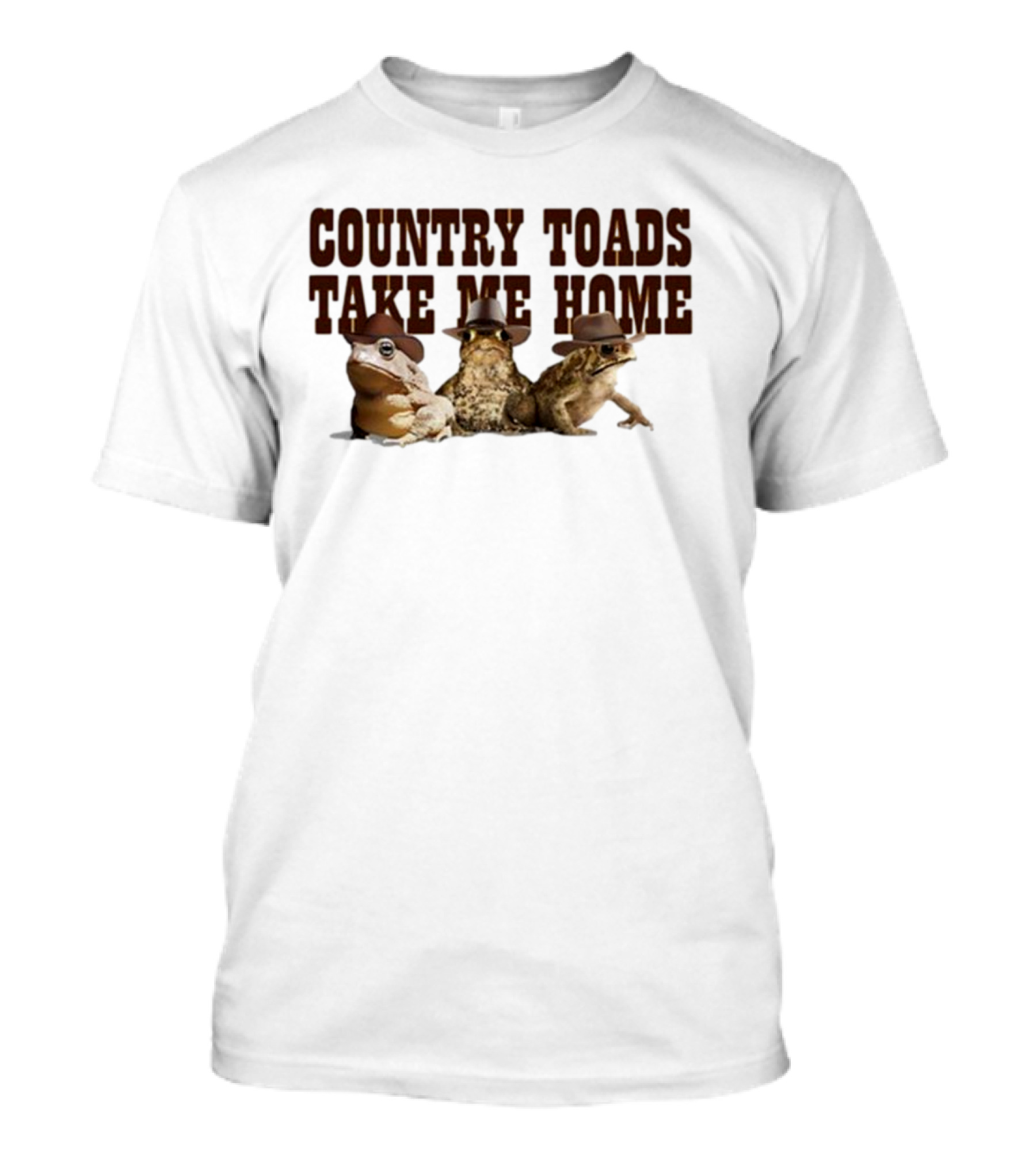 Country Toads Take Me Home Frogs Cowboy Hats T-Shirt