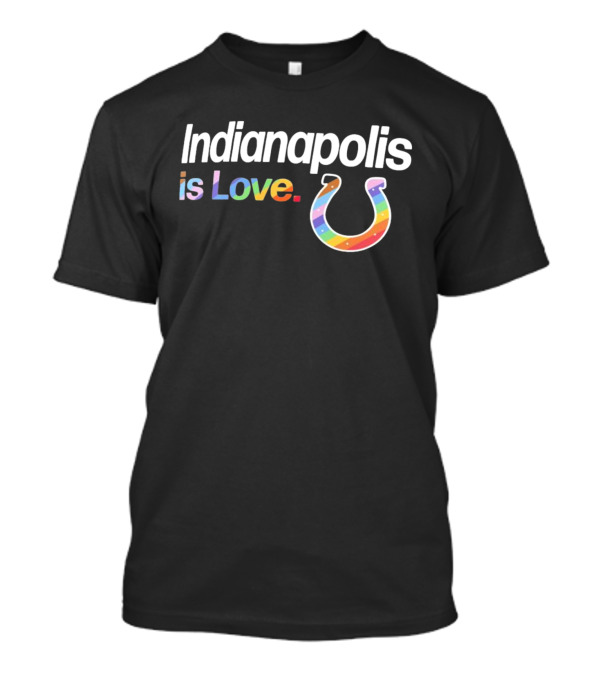 Indianapolis Colts Is Love City Pride Rainbow Horseshoe T-Shirt