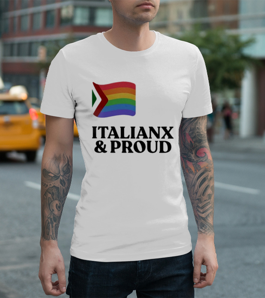 Italianx and Proud Rainbow Flag Pride T-Shirt