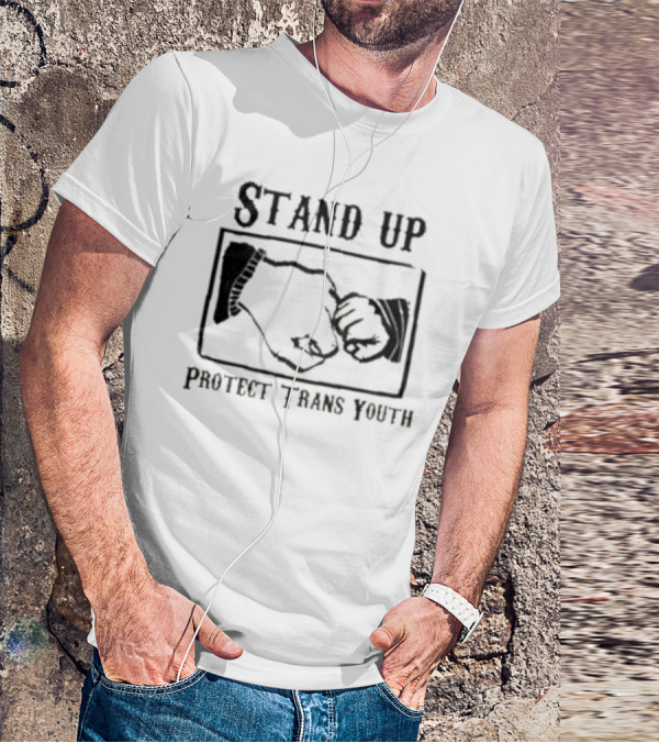 Stand Up Protect Trans Youth Fist Bump Solidarity T-Shirt