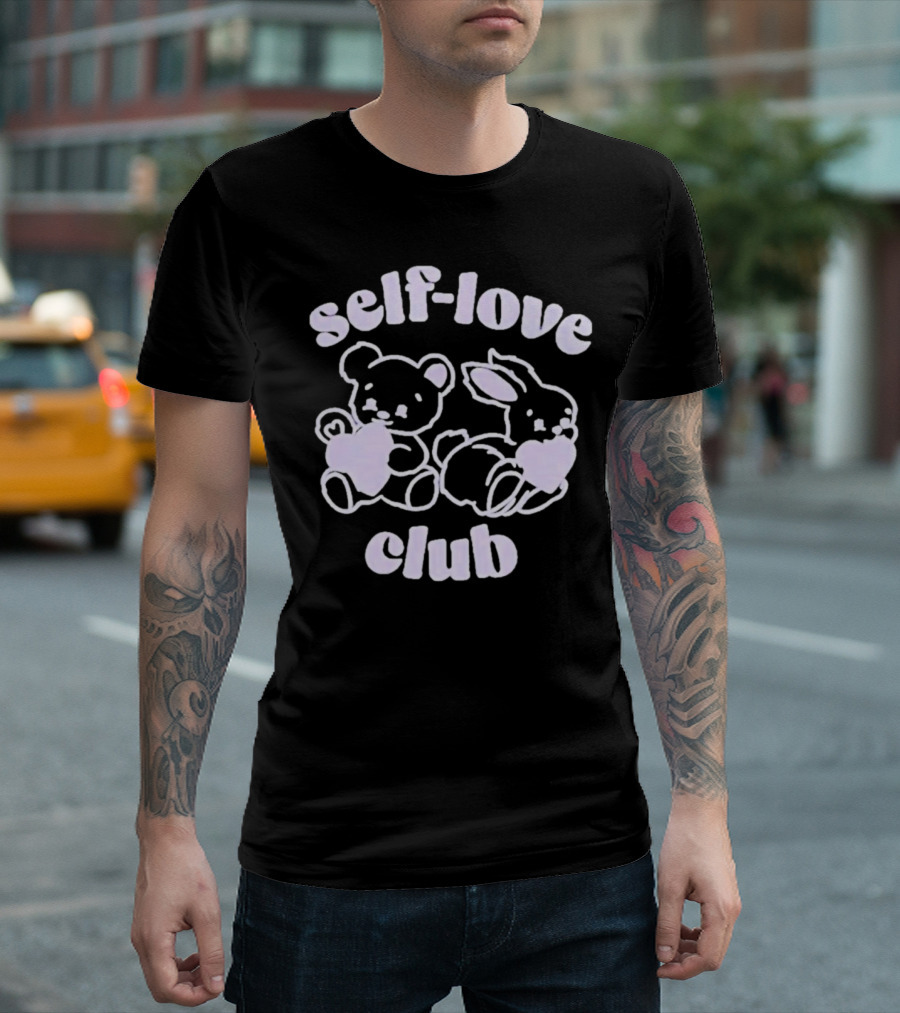 Self-Love Club Bear and Bunny Hearts T-Shirt