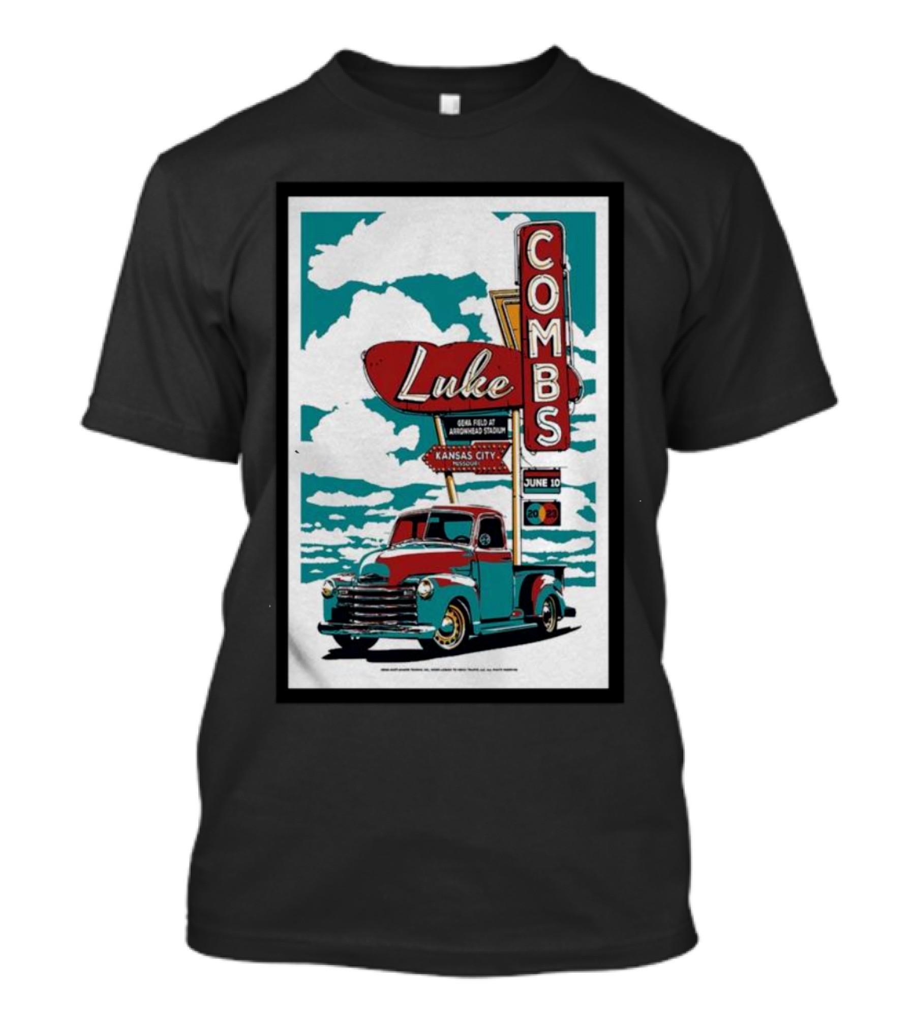 Luke Combs Kansas City June 10 Arrowhead Stadium Vintage Truck T-Shirt