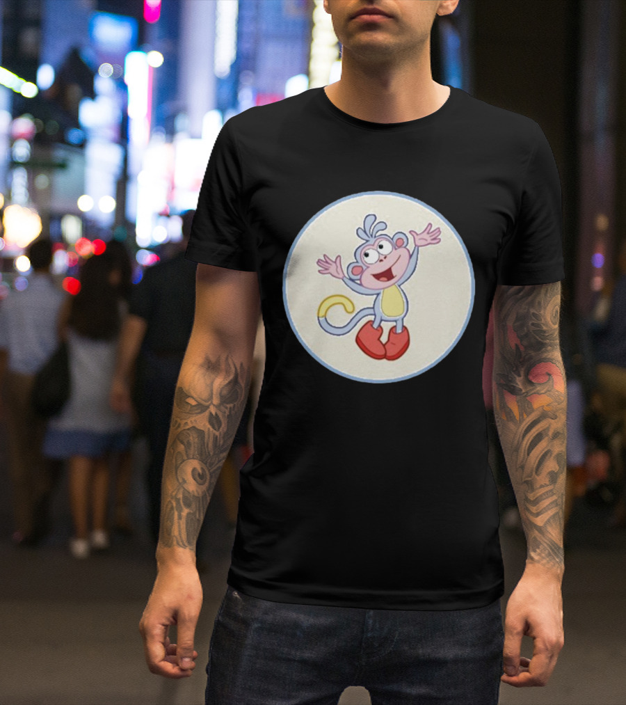 Boots The Monkey Character With Red Boots From Popular Children's Show T-Shirt