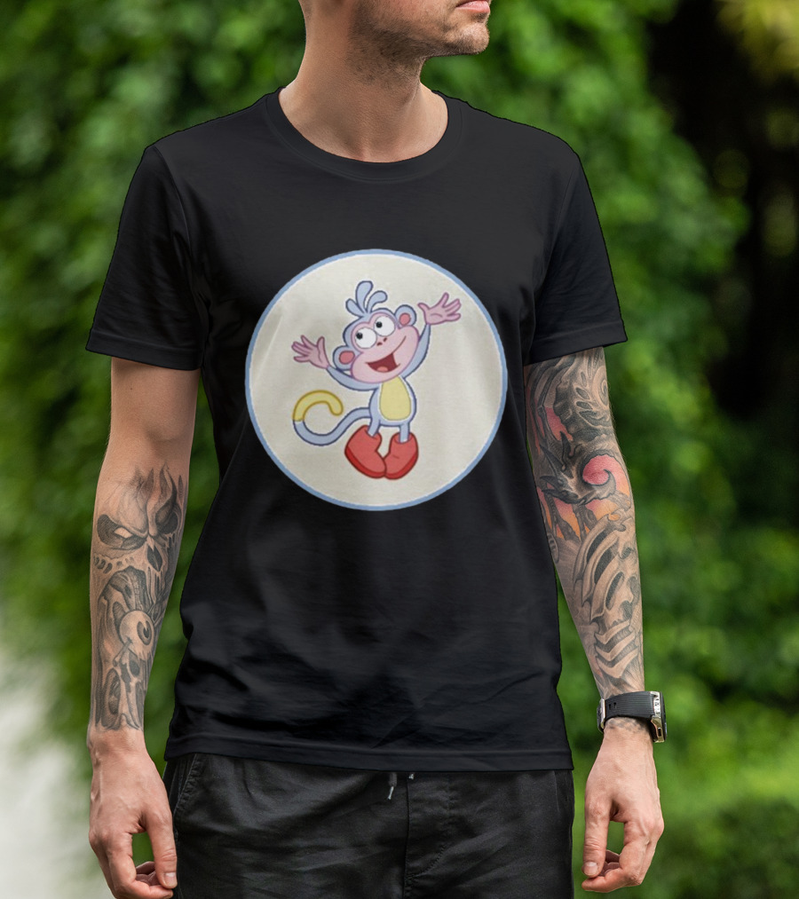 Boots The Monkey Character With Red Boots From Popular Children's Show T-Shirt