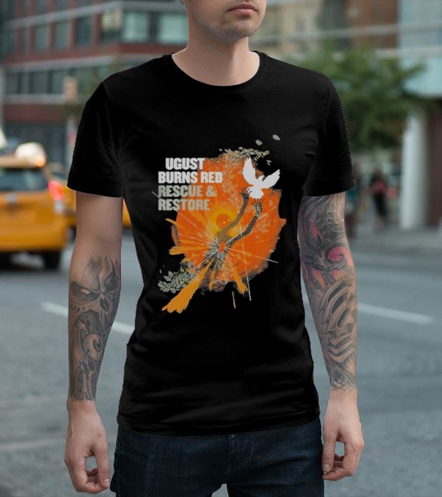 August Burns Red Rescue And Restore Album Uplifted Hands With Dove T-Shirt