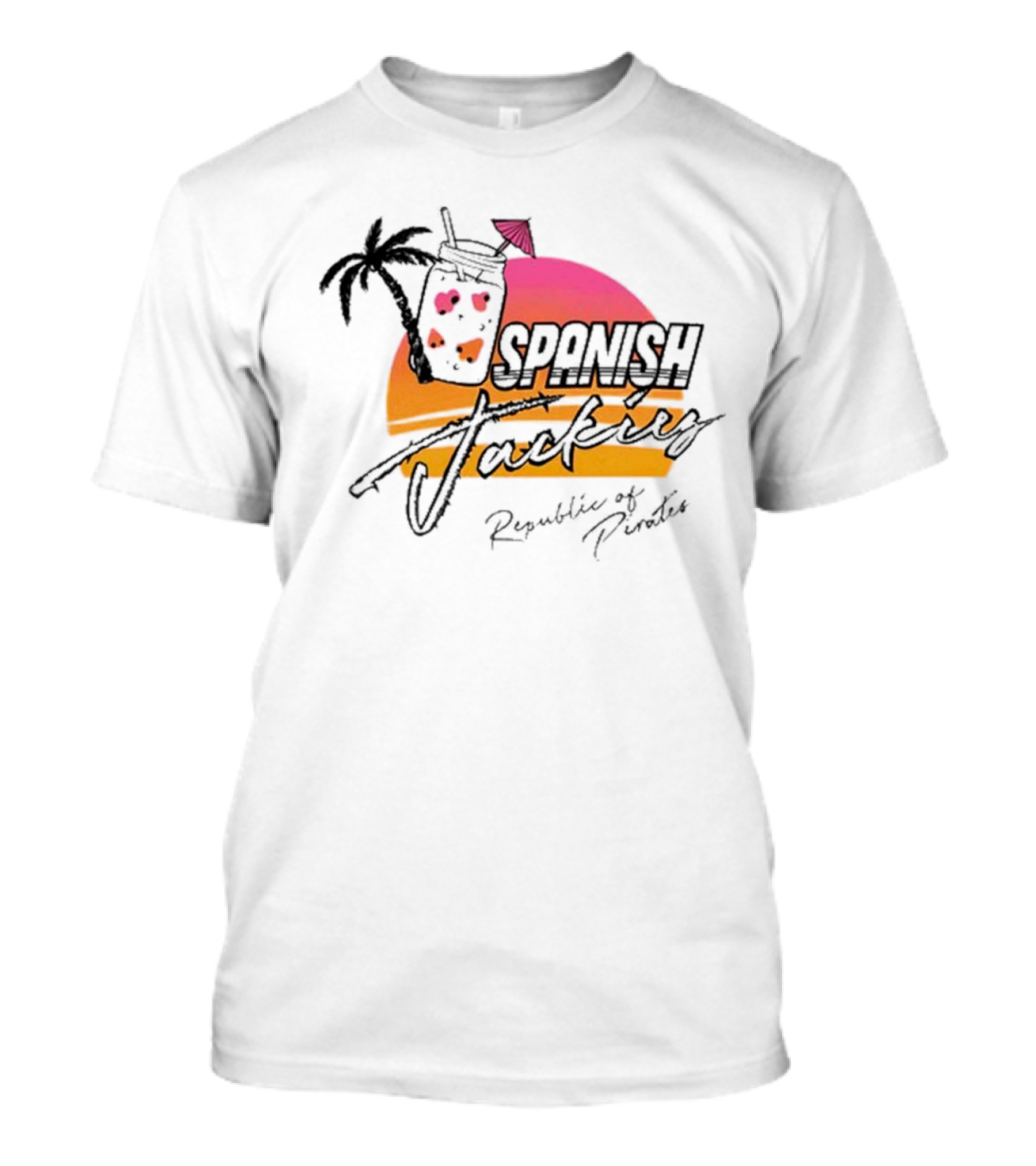 Spanish Jackie's Republic Of Pirates Sunset Drink Palm T-Shirt