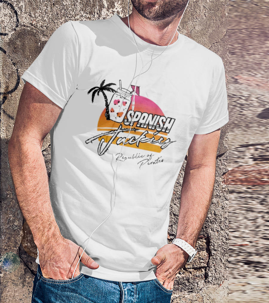 Spanish Jackie's Republic Of Pirates Sunset Drink Palm T-Shirt