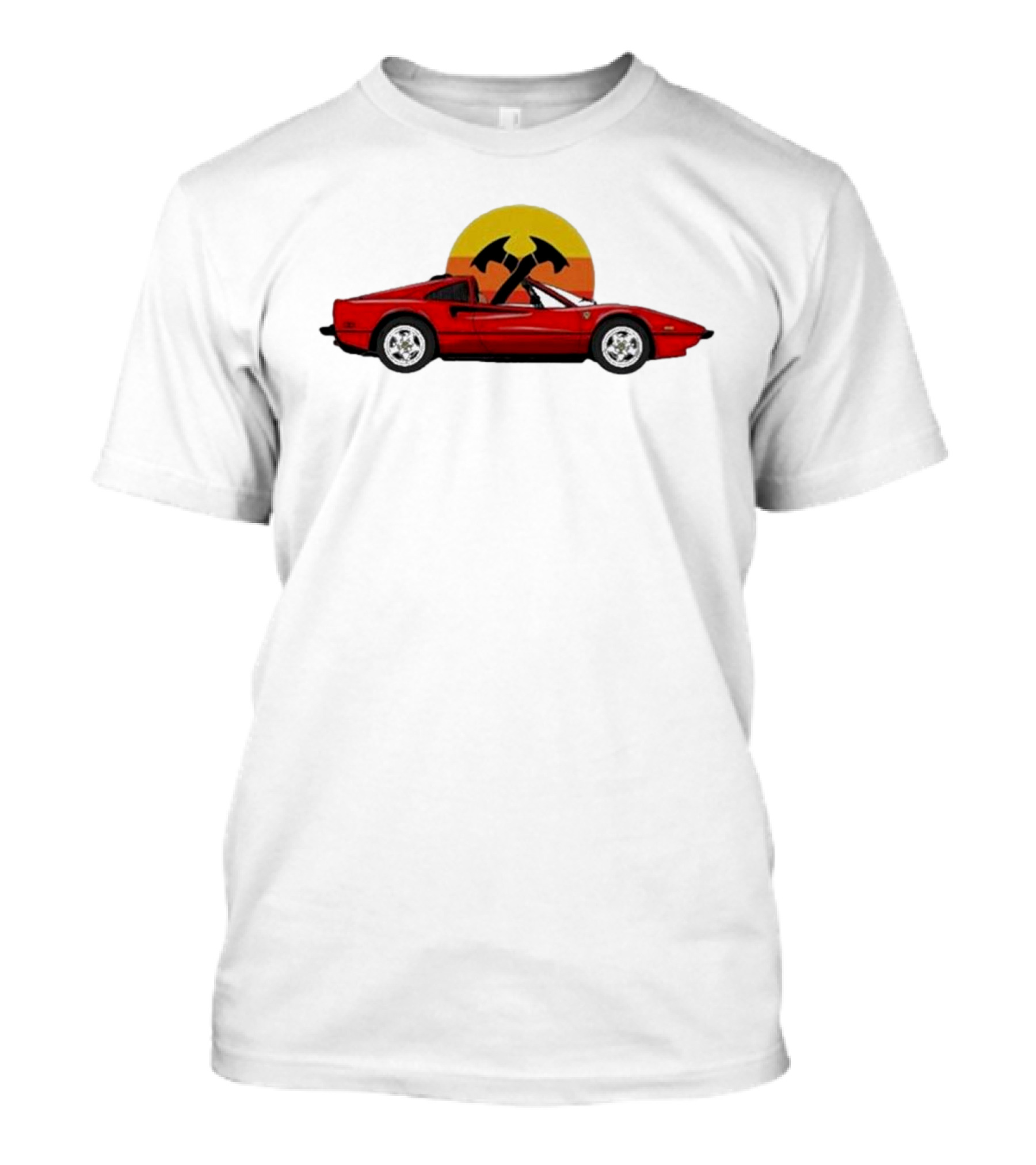 Product Vintage Ferrari 308 Retro Sunset Axes T-Shirt