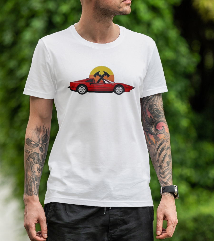 Product Vintage Ferrari 308 Retro Sunset Axes T-Shirt