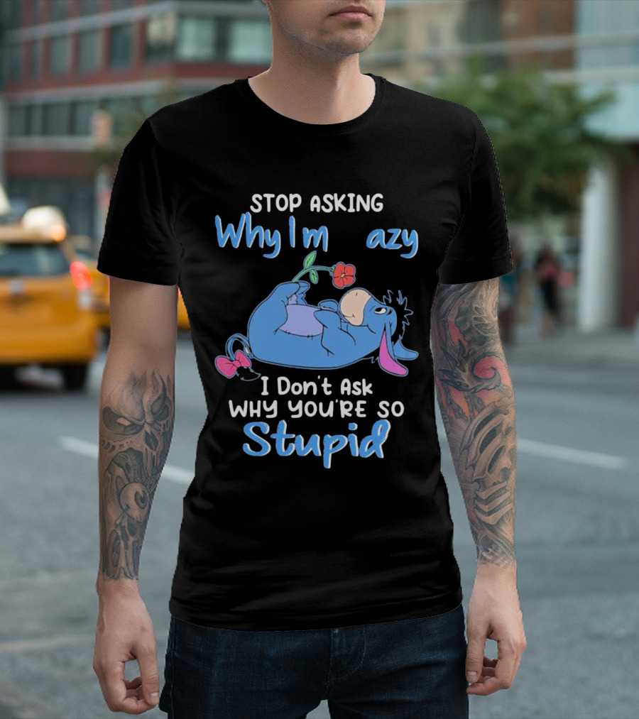 Eeyore Stop Asking Why I’m Crazy I Don’t Ask Why You’re So Stupid T-Shirt