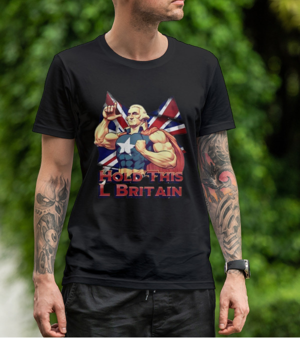 Hold This L Britain Superhero Union Jack Cloaked Figure T-Shirt