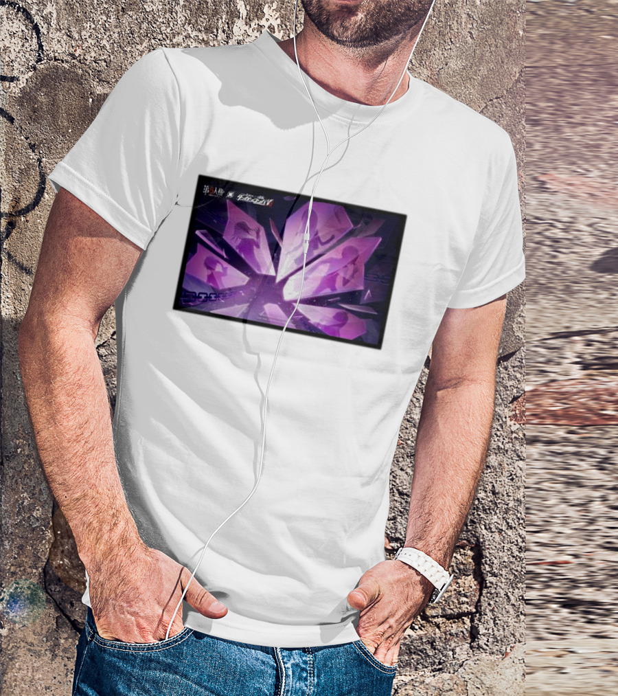 Persona 5 Crossover Danganronpa V3 Collaboration Purple Shattered Glass Motif T-Shirt