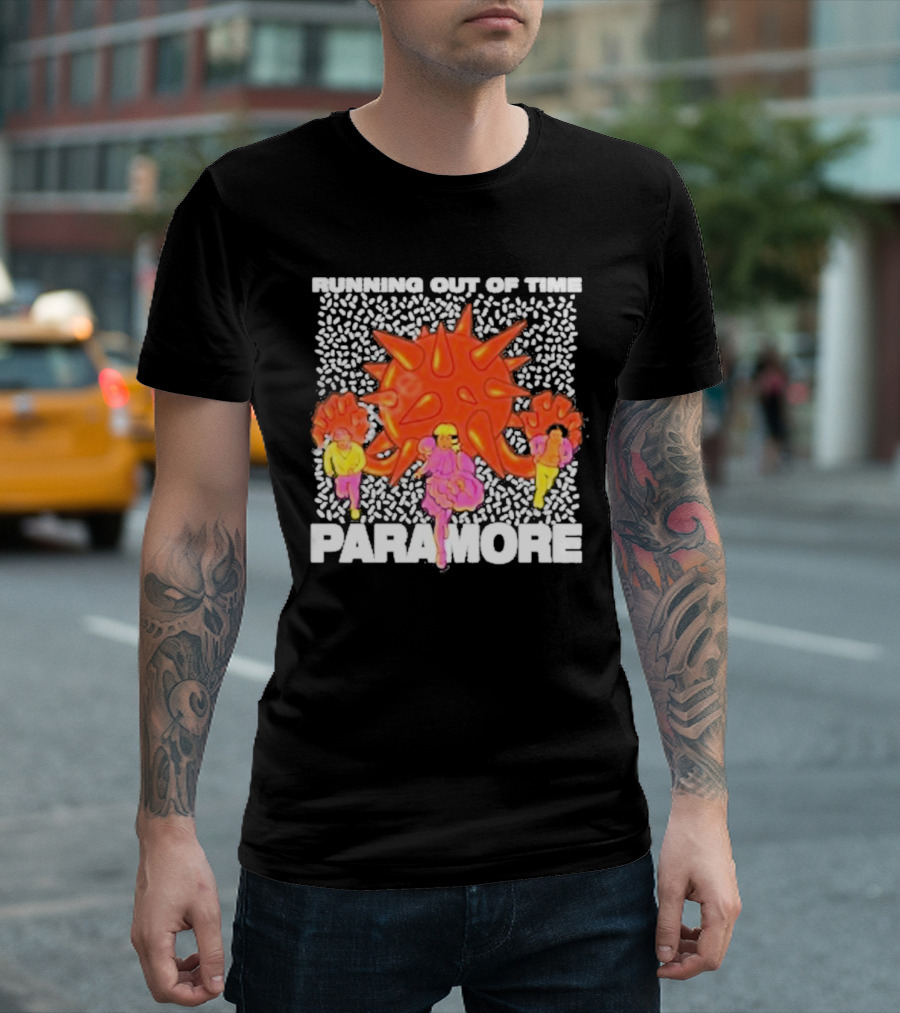 RUNNING OUT OF TIME PARAMORE VIVID FIGURES AND SPIKED ORB T-Shirt