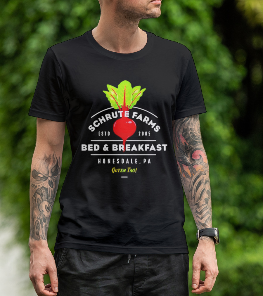 Schrute Farms Bed And Breakfast Honesdale PA Guten Tag ESTD 2005 T-Shirt