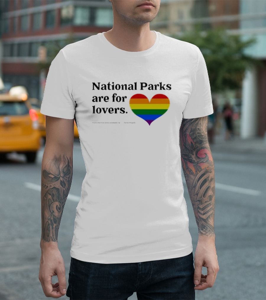 Parks Project National Parks Are For Lovers Rainbow Heart Pride T-Shirt