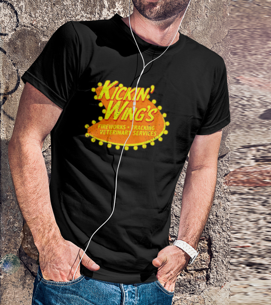 Kickin' Wing's Fireworks Tracking Veterinary Services Joe Dirt T-Shirt