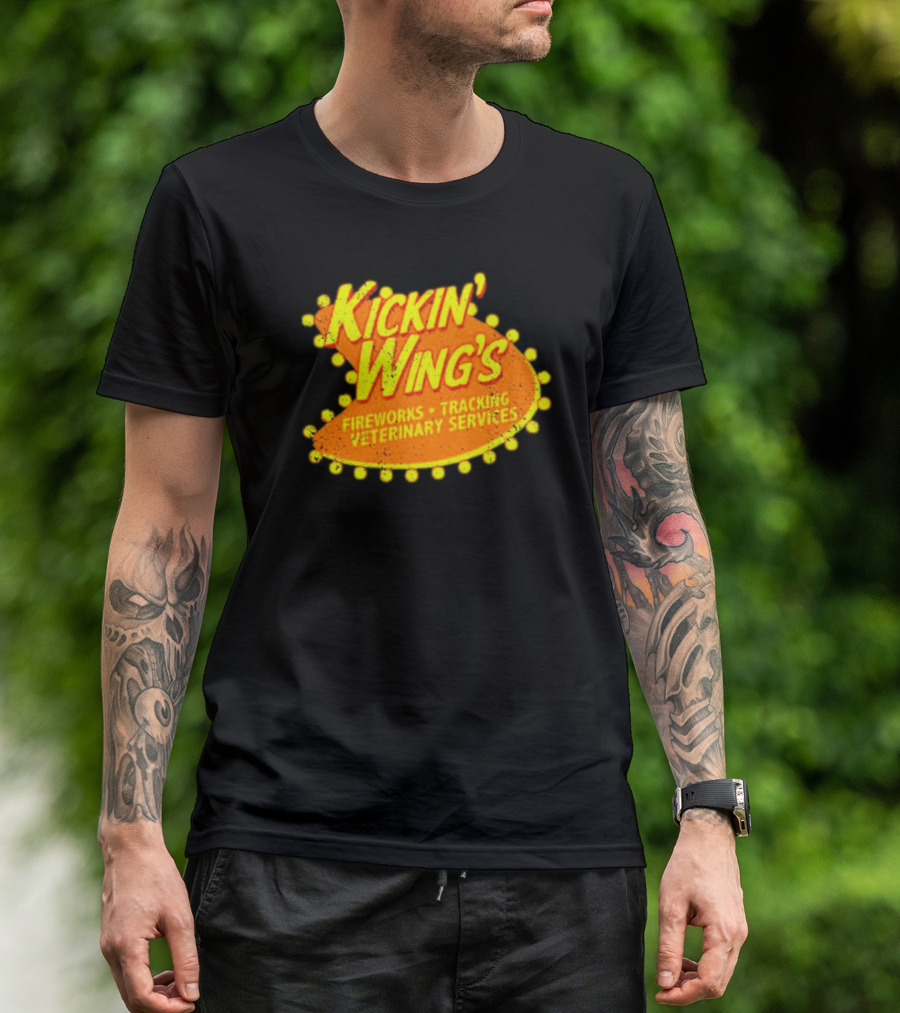 Kickin' Wing's Fireworks Tracking Veterinary Services Joe Dirt T-Shirt