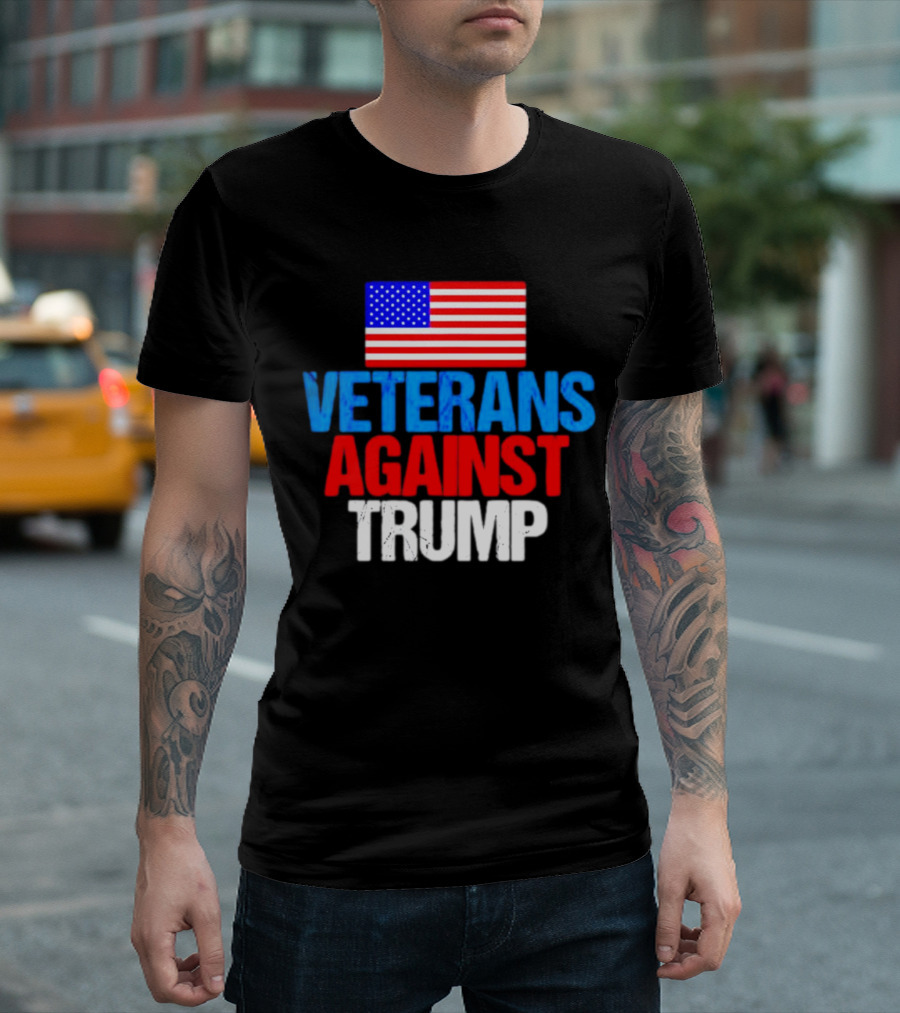Veterans Against Trump With USA Flag T-Shirt